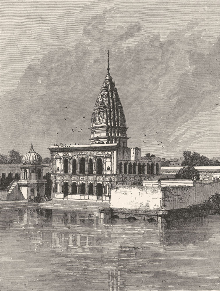 PAKISTAN. Tomb of Runjeet Singh, Lahore 1880 old antique vintage print picture